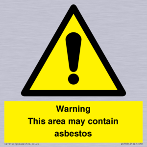 Warning This area may contain asbestos